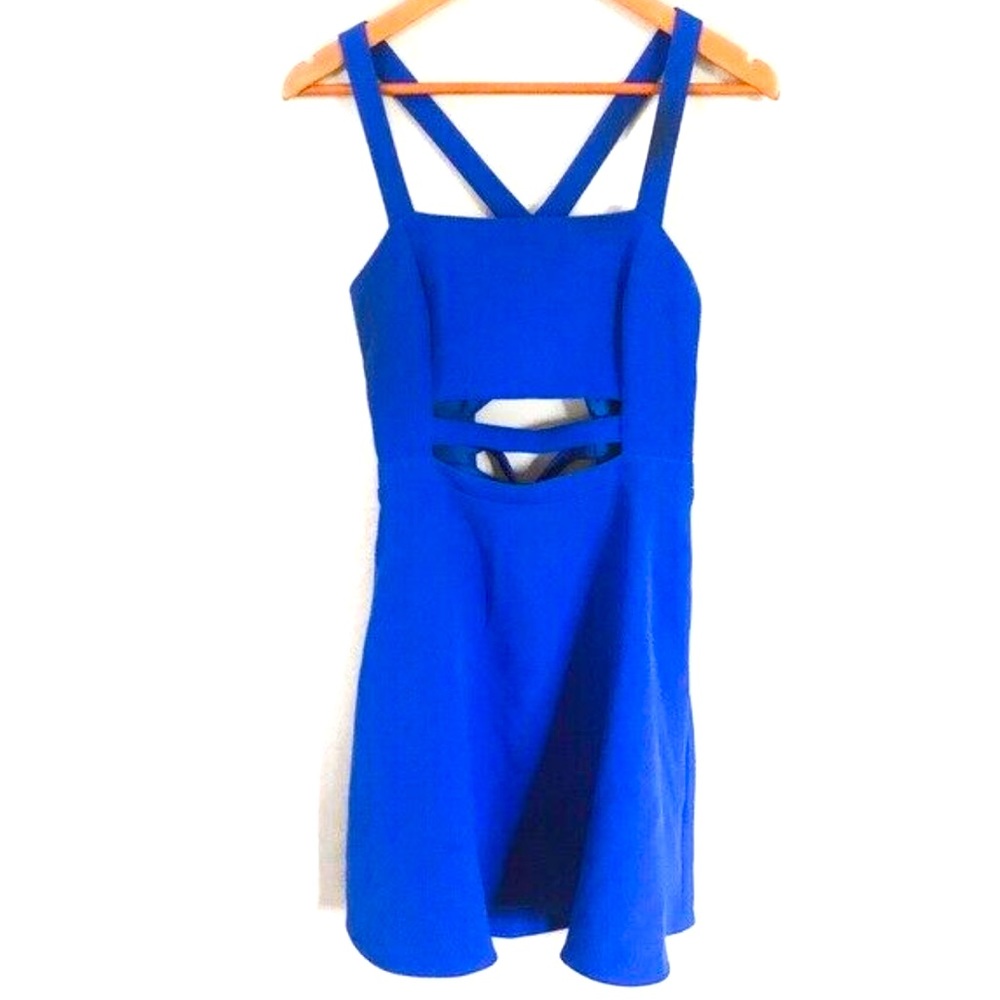 Short Blue Dress with Cut Outs